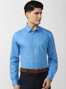 Peter England Men Blue Slim Fit Formal Shirt