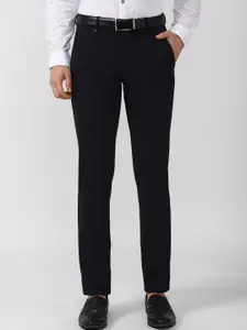 V Dot Men Navy Blue Skinny Fit Formal Trouser