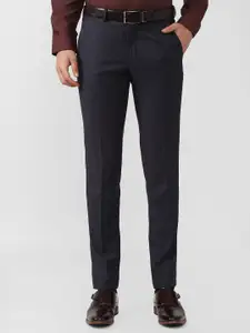 Van Heusen Men Navy Blue Slim Fit Formal Trouser