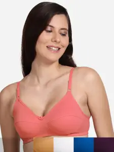 shyaway Pack Of 5 Solid Non Padded Cotton Bra