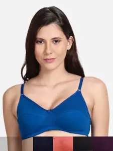 shyaway Women Pack of 5 Solid Non Padded T-Shirt Bra