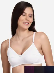 shyaway Women Pack of 5 Solid Non Padded T-Shirt Bra
