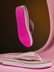 Duke Women Beige & Pink Thong Flip-Flops