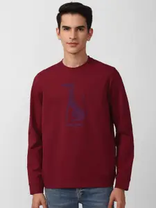 SIMON CARTER LONDON Men Maroon Printed Sweatshirt