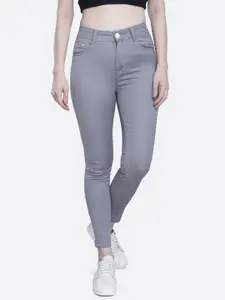 FCK-3 Women Grey Frisky Relaxed Fit High-Rise Stretchable Cotton Jeans
