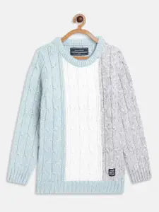 Octave Boys Blue & White Colourblocked Pullover