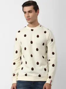 Van Heusen Sport Men Cream-Coloured Printed Sweatshirt