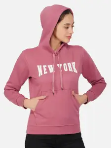 NEU LOOK FASHION Women Pink Printed Hooded Pullover