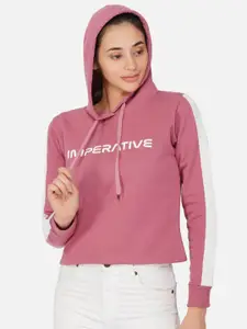 NEU LOOK FASHION Women Pink Printed Hooded Sweatshirt