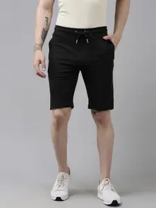 U.S. Polo Assn. Denim Co. Men Solid Mid-Rise Knitted Shorts With Cut-Out Detail