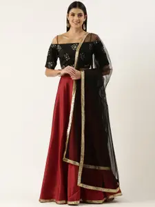 Ethnovog Embellished Sequinned Ready to Wear Lehenga Choli With Dupatta