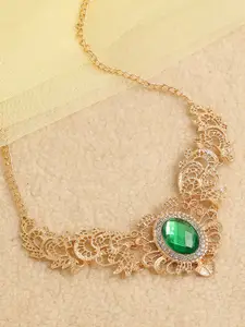 SOHI Green & Gold-Plated Necklace