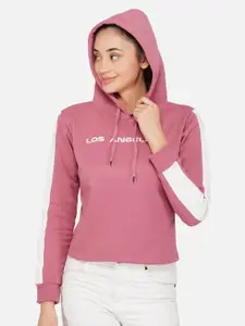 NEU LOOK FASHION Women Pink Printed Hooded Pullover