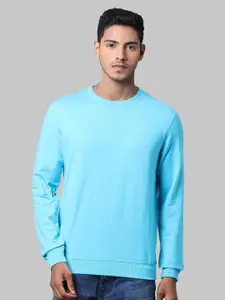 Park Avenue Men Blue Solid Sweatshirt