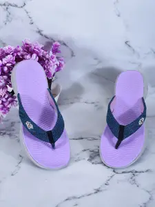 Liberty Women Lavender & Blue Solid Fabric Thong Flip-Flops