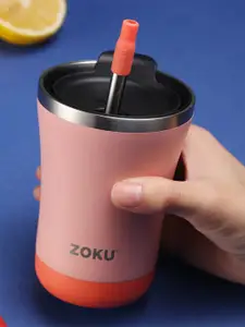 Zoku Pink & Silver-Toned Stainless Steel 3 in 1 Tumbler 355 ml