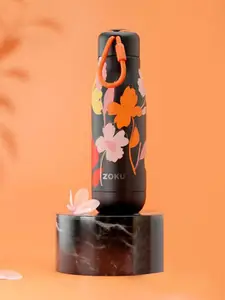 ZOKU Black & Orange  Printed Stainless Steel Water Bottle 532 ml