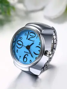 Yellow Chimes Blue Stretchable analogue watch ring