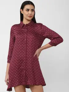 Van Heusen Woman Purple Floral Printed Shirt Dress