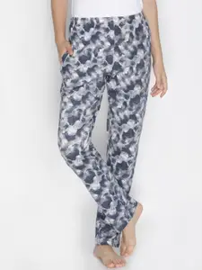 LYRA Women Grey Printed Cotton Lounge Pants