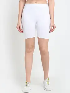 Jinfo Women White Solid Cycling Shorts
