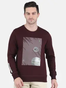 Monte Carlo Men Maroon Printed Sweatshirt
