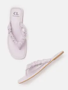 Carlton London Women Lilac Solid Open Toe Flats