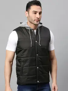 Dennis Lingo Men Black & Grey Lightweight Puffer Jacket