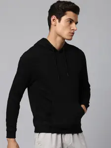 Dennis Lingo Men Black Cotton Hooded Sweatshirt