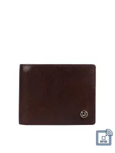Da Milano Da Milano Men Brown Textured Leather Three Fold Wallet