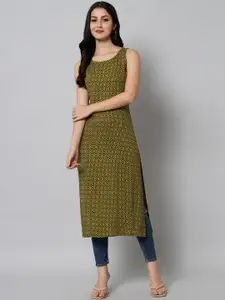 KALINI Women Green Geometric Printed Kurta