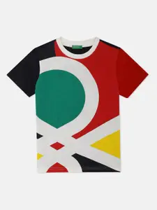 United Colors of Benetton Boys Multicoloured Cotton T-shirt