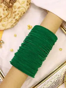 I Jewels Set Of 48 Green Velvet Solid Bangle