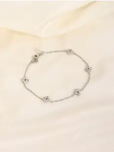 Mikoto by FableStreet 925 Sterling Silver Rhodium-Plated CZ Handcrafted Bracelet