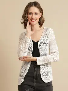 UnaOne Women Off White Cotton Shrug