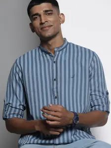 Nautica Pure Cotton Striped Classic Fit Casual Shirt