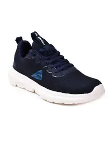 IMPAKTO Men Navy Blue Cushioned Insole Mesh Running Non-Marking Shoes
