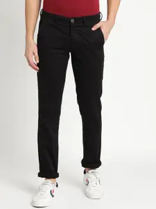 Turtle Men Black Relaxed Skinny Fit Trousers