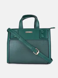 Forever Glam by Pantaloons Green Structured Satchel