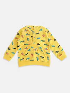 Pantaloons Baby Boys Yellow Printed Sweatshirt