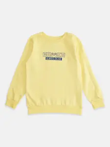 Pantaloons Junior Boys Yellow Printed Sweatshirt