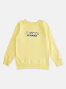 Pantaloons Junior Boys Yellow Printed Sweatshirt