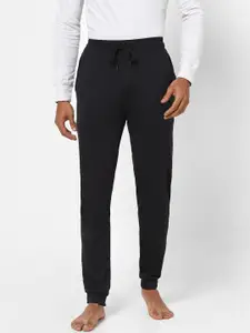 Ajile by Pantaloons Men Black Solid Slim Fit Cotton Joggers