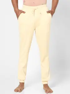 Ajile by Pantaloons Men Beige Solid Cotton Slim-Fit Joggers