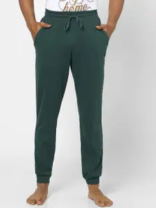 Ajile by Pantaloons Men Pine Green Solid Slim Fit Joggers