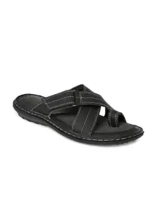 BYFORD by Pantaloons Men Black Solid Slip-On Comfort Sandals