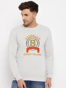 Duke Men Grey Printed Sweatshirt