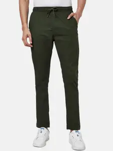 Urban Ranger by pantaloons Men Olive Green Slim Fit Trousers