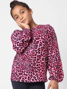 KIDS ONLY Pink & Black Animal Print Top