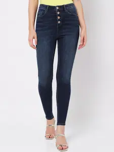 Vero Moda Women Blue Skinny Fit High-Rise Light Fade Stretchable Jeans